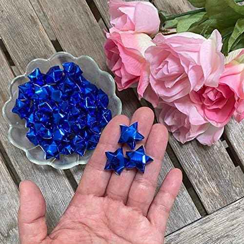 500-Strips Blue Foil Paper Strips for Making Origami Stars, Lucky Stars, Puff Stars. Reflective Mirror Shiny Paper Strips, 0.5 x 11 inch. (Blue Foil, 500)