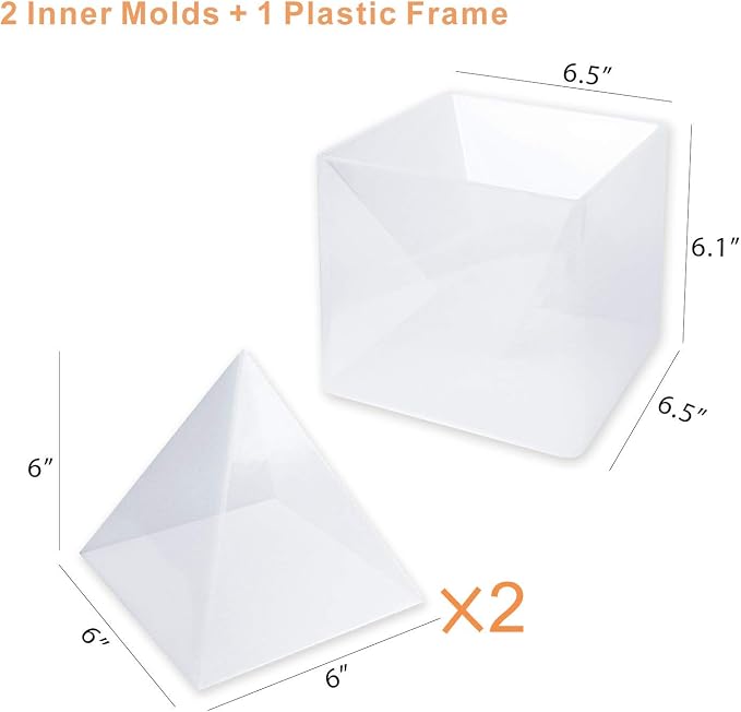 LET'S RESIN Pyramid Molds for Resin,Large Silicone Pyramid Molds,Silicone Resin Molds for DIY Memorial Gifts, Jewelry,Great for Paperweight, Home Decoration(Height:15cm/5.9inch)