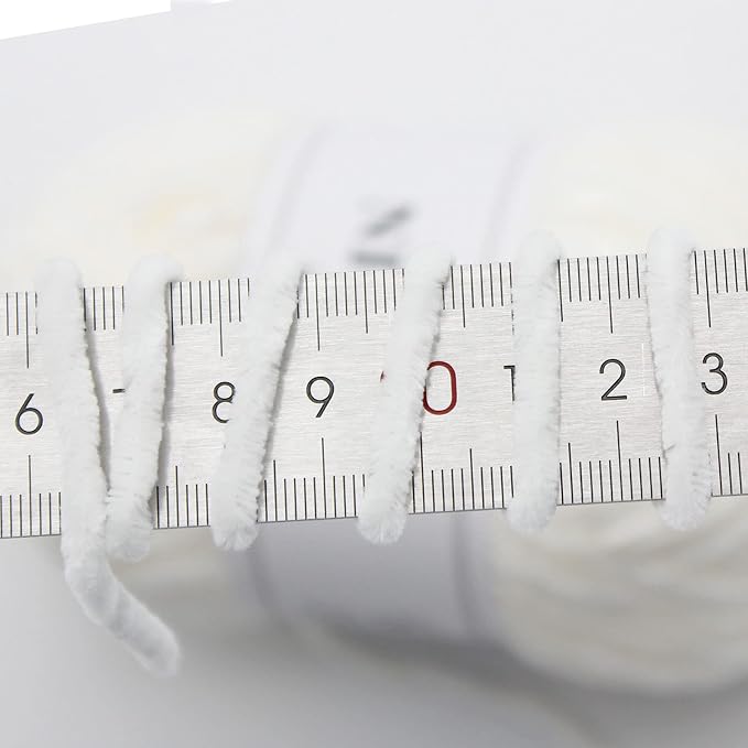 NICEEC 2 Skeins Soft Chenille Yarn 2 x255m (2X 279yds, 3X 150g)_Cream White