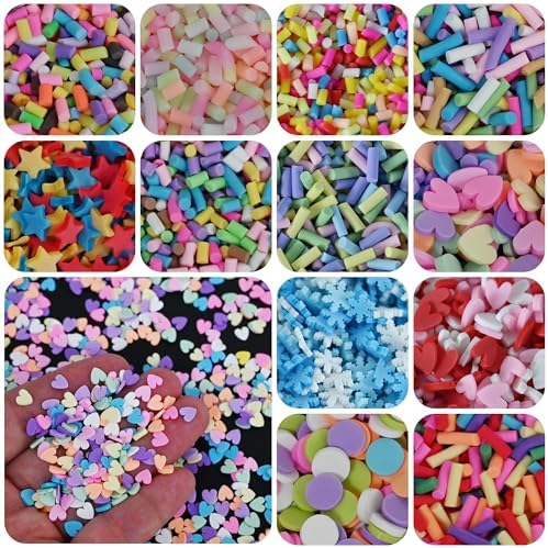 LIKETURE Fake Sprinkles 180G Non-edible Polymer Clay Sprinkles Fake Candy Sprinkles Slime Sprinkles Faux Sprinkles for Resin Slime Add Ins Plastic Sprinkle Nail Art Shaker Card Filler (Multicolor)