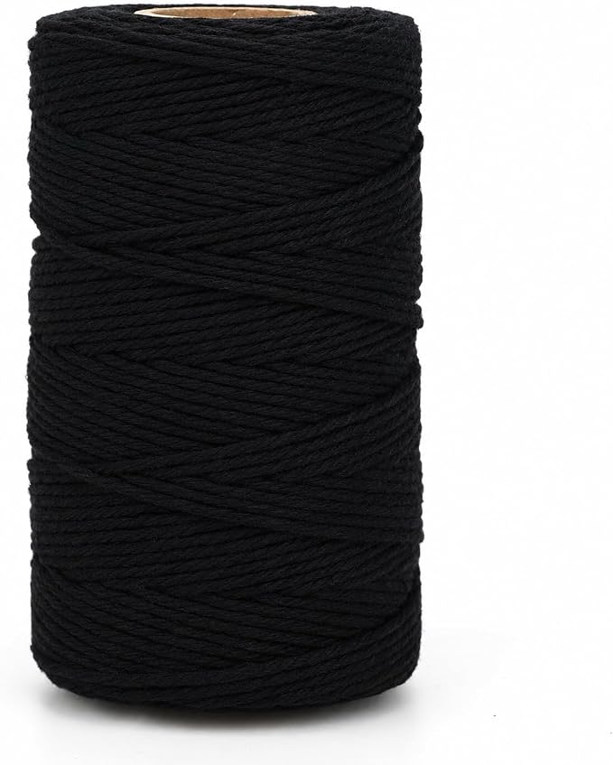 G2PLUS Black String, 2MM 328 Feet Cotton String for Crafts & Bakers | Black Cotton Bakers Twine String, For Gift Wrapping, DIY Arts and Crafts, Halloween, Christmas Decor