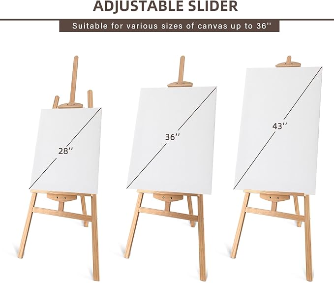 Adjustable Pine Wooden Painting Easel, Art Easel for Display