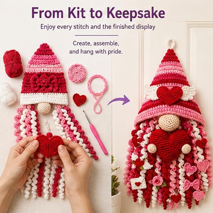 DIY Seasonal 3D Crochet Door Hanger Kit Collection, Handmade Wall Hanging