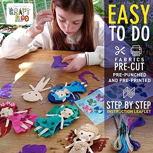 Fairy Elves Sewing Kit for Kids Ages 7-12 - Rainbow Garden Felt Craft