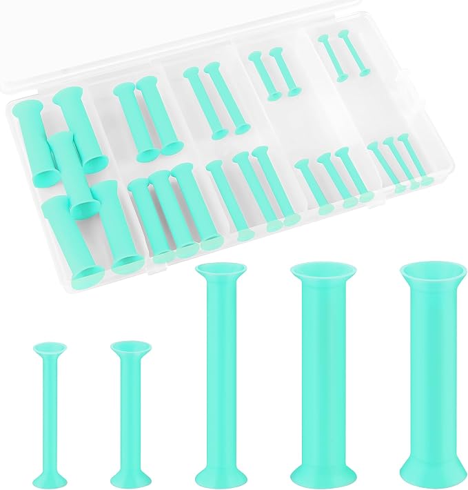 Luxiv 25P Resin Hole Makers, 5Sizes 2/3/4/6/8mm Silicone Mold Tool with Box | 25 Resin Hole Makers, Double-Side Suction, 5 Sizes And Storage Box, For Jewelry, Earrings, Bookmarks, Keychains, Resin Crafts