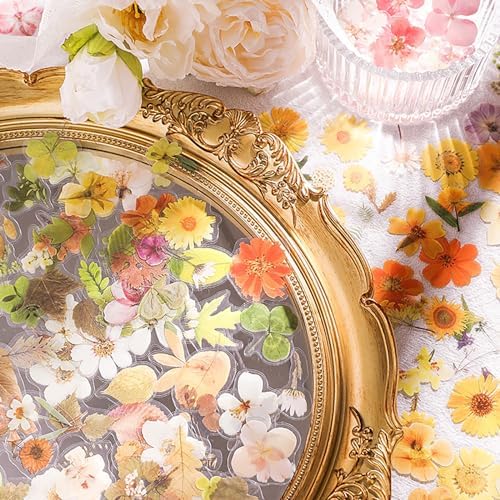 Maxleaf 270PCS Dried Pressed Flower Stickers Set for Scrapbook Supplies