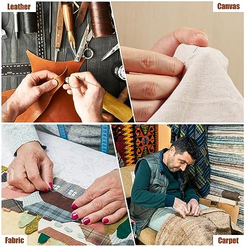55 Yards Waxed Thread with 7 Leather Needles for Hand Sewing