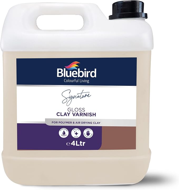 Bluebird Signature Air Dry Clay Glaze - Air Dry and Polymer Clay Varnish, Prevents Cracking and Scratches (135.2 Fl Oz)