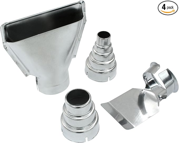 4Pcs Heat Gun Nozzle Kit, Stainless Steel, Style 1