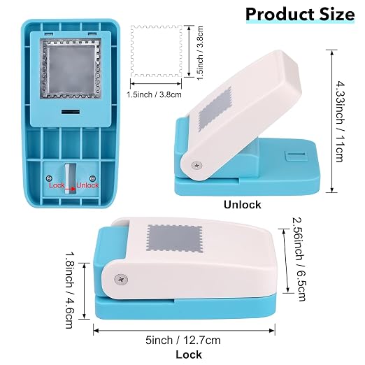 Stamp Puncher, Large Square 1.5 inch Postage Stamp Punch, Stamps Punches Square, Stamps Shaped Paper Punch, Hole Puncher for Crafts, Paper Punches for Crafting, DIY Scrapbooking Projects Arts Crafts