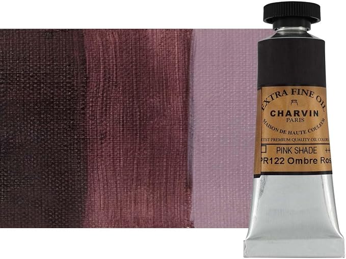 Charvin Extra Fine Oil Paint, Ombre Rose 20 mL - Triple-Milled, Rich Texture, Poppy Oil-Based, Light-Fast, Handmade, Archival Quality