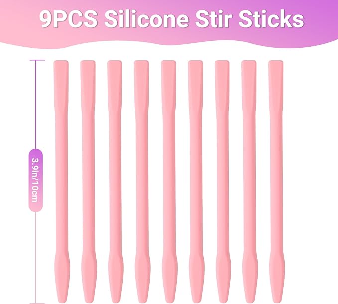 Gartful Epoxy Resin Stir Sticks, Silicone Mixing Sticks for Resin Art, Reusable Stirrers for Paint, Glitter Tumblers, Paint Mixing, Face Mask, DIY Jewelry Making Craft Supplies, Pink