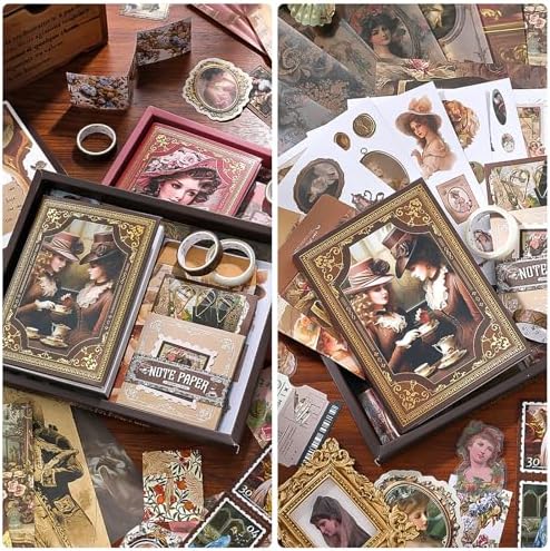 Scrapbook Supplies Kit, Vintage Junk journaling Supplies, Scrapbooking Kit