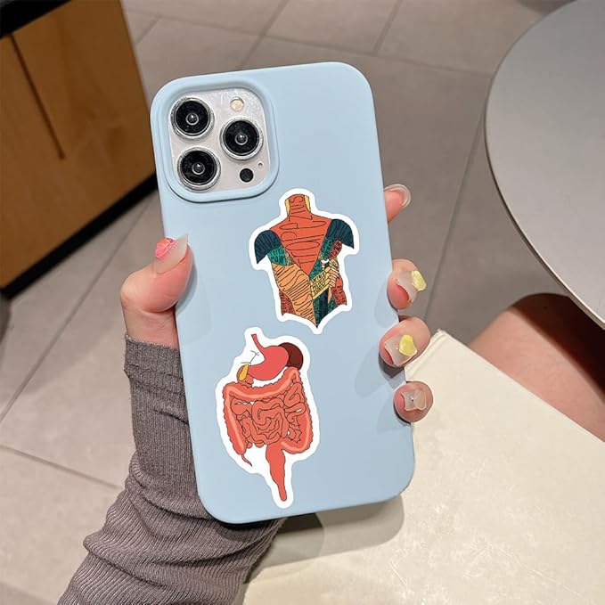 60PCS Human Anatomy Stickers, Waterproof Vinyl Decals, Medical Science Stickers for Water Bottles, Laptops, Nursing Students (Human Anatomy)