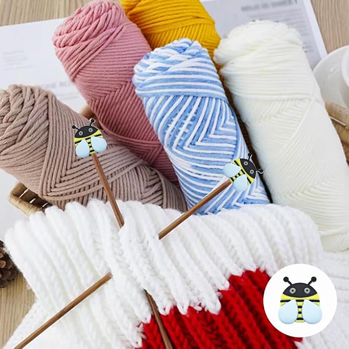 10 Pack Cute Little Bee Needle Point Protection Needle Stoppers Knitting Tools Knitting Supplies Accessories