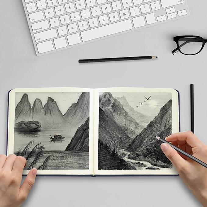 5x5 Pocket Sketch Book,80gsm Hardcover Art Sketchbook for Drawing Journal