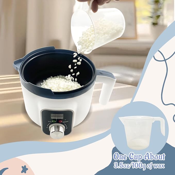 KQU Digital Wax Melting Pot with Temperature Control for Candle Making | wax melter pot with automatic turn off includes wicks, color dyes, spoon, measuring cup