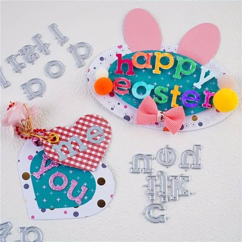 Lapoo Words Cutting Die for Scrapbooking - Durable, Cut Stencils for DIY Scrapbook Photo Album Decorative Paper Card, Card Making Supplies Party Wedding Decorations (Letter 4.3 x 3.2 in)