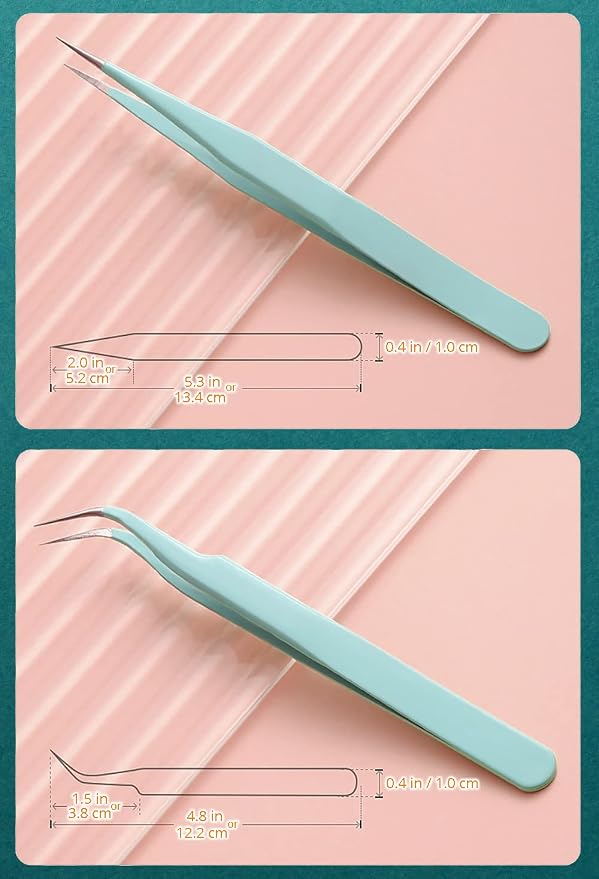 2 Pieces Sticker Tweezers, Cute Craft Tweezers for Stickers, Scrapbooking, Vinyl, Lashes, Electronics, Purple