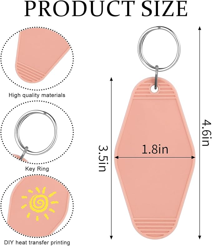 LOTMER 20/30/40/80 PCS Hotel Keychain Blank with Key Rings, 60 Colors Motel Key Chains for DIY Keychains