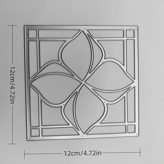Lapoo Geometric Cutting Die for Scrapbooking - Durable, Metal Cutting Die for DIY Scrapbook Photo Album Decorative Paper Card, Card Making Supplies (Boundary Line Border 4.7 x 4.7 in)