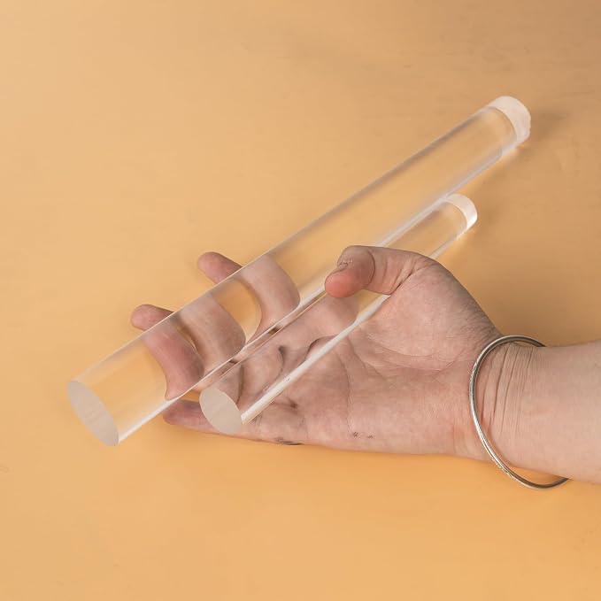 Polymer Clay Roller Tools, 11.8" Acrylic Clay Roller Clear Rolling Pin for Pottery Modeling Clays Polymer Shaping Air Dry Clay DIY Craft Tool