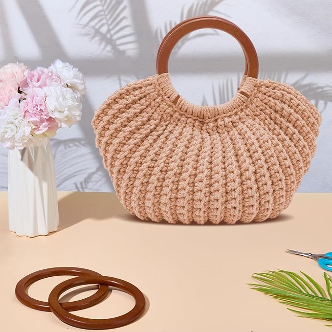 ACRNIGHEET Crochet Bag Kit for Adults Khaki Colored Handbag Crochet Kit for Advanced Beginners Knitting Purse Starters Set DIY Craft Making Kit with Step-by-Step Instructions and Video Guidance