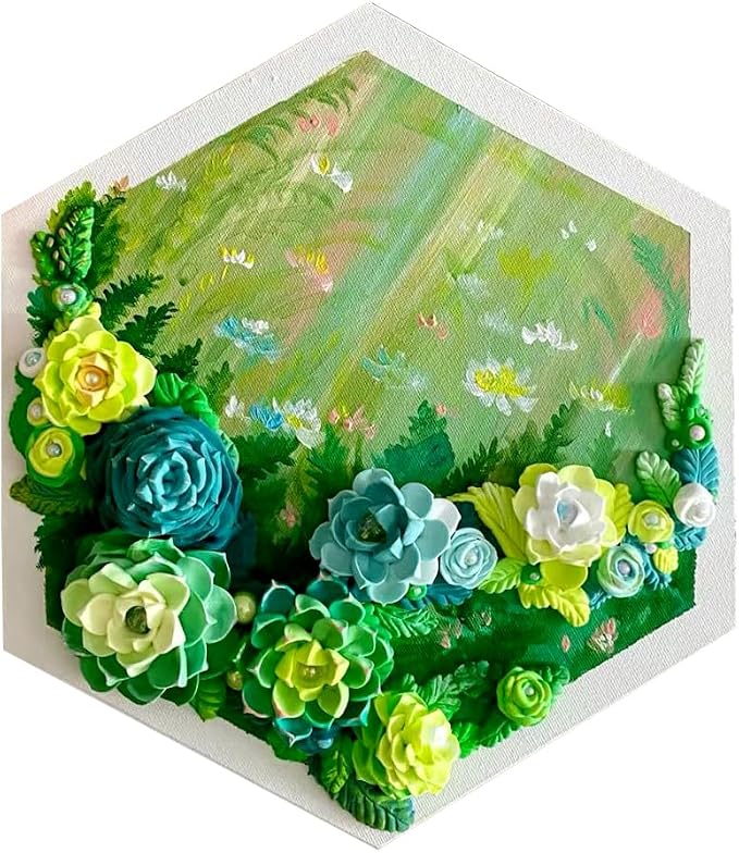 TRANSON 3 Sizes Hexagon Shaped Stretched Canvas Primed Ready for Painting