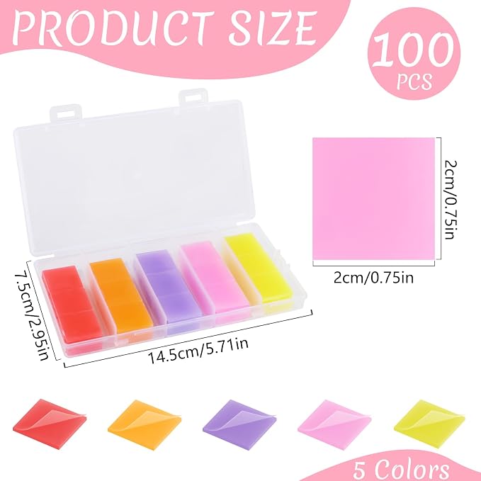 Phinus Diamond Art Wax 100 PCS, 5 Different Colors DIY Diamond Painting Wax with Storage Box for Adults and Kids, 2x2 cm Glue Wax for Diamond Art Painting