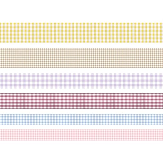 YUBBAEX 6 Rolls Plaid Washi Tape Set Basic Grid Masking Decorative Tapes for Arts, DIY Crafts, Journals, Planners, Scrapbooking, Wrapping (Basic Plaid)