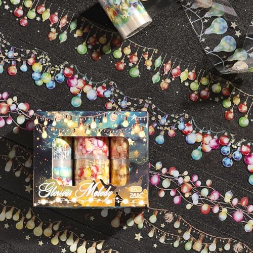 Vintage Floral Wide Washi Tape, 6 PET Rolls for Journaling Crafts | 6 wide PET rolls for journaling supplies, scrapbook supplies, junk journals, card making, DIY crafts and gift wrappin