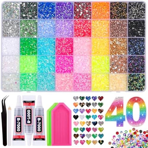50000 Pcs Resin Jelly Rhinestones for Bedazzling Kit, 40 Colors