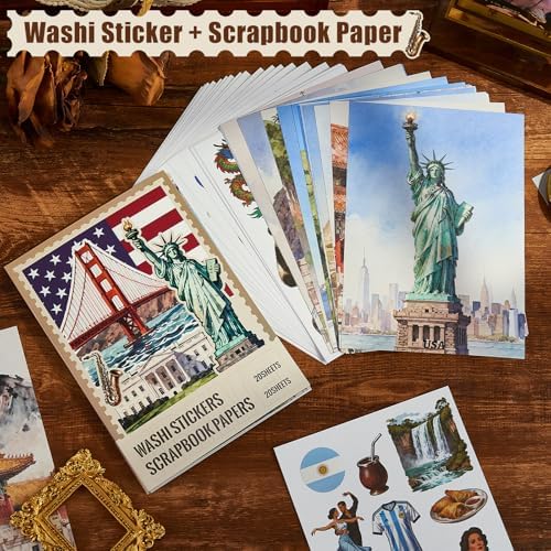 Travel Washi Stickers for Scrapbooking & Journaling - Scrapbook Supplies