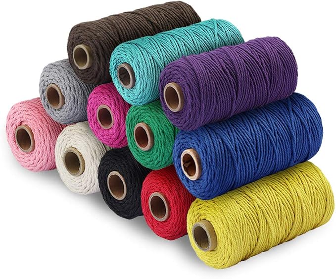 G2PLUS 3MM Cotton String,328 Feet Black Natural Twine for Crafts & Bakers | Thick Natural Cotton String for Crafts, Bakers Twine, Halloween, Christmas Gift Wrapping