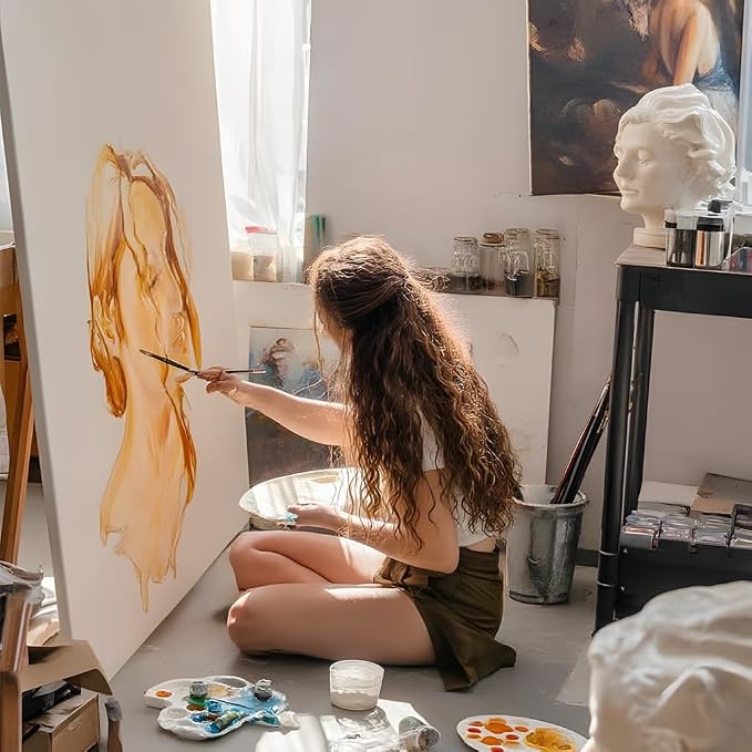 PHOENIX 30x40 Inch Museum Canvas - 2 3/8 Inch Thick Porfile Deep Large Stretched Canvas for Painting 1 Pack 100% Cotton 11 Oz. Gesso Primed White Blank Professional Canvas Oil & Acrylic Paints