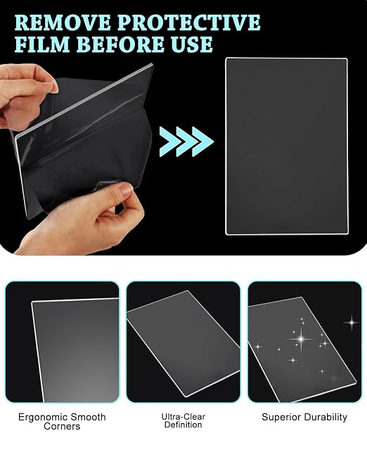 UCEC 4 Pcs Cutting Pads for Die Cutting Machine, Transparent Plastic Plates | Plastic Cutting Pads for Die Cutting Machine, 8.75 x 6 Inch (222 x 152 x 3mm) Plates for Scrapbooking & Die-Cutting Crafts