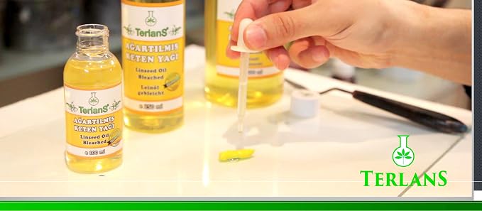 TERLANS Oil Painting Essentials Set, 3x100 ml (3x3.38 Fl.Oz.) | Linseed Oil, Brush Cleaner & Odourless Oil Paint Liquid for Smooth Flow, Controlled Dilution & Paint Care | Artist Oil Painting Supplies