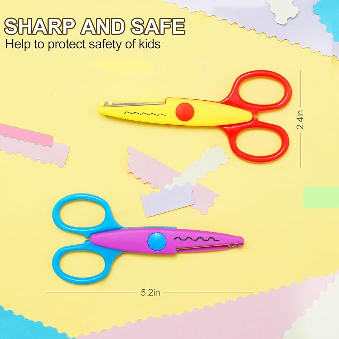 UCEC 8 Pack Craft Scissors Decorative Edge, Zig Zag Scissors for Crafting