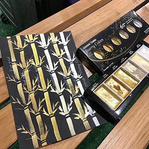 Kuretake Gansai Tambi STARRY COLORS, 6 colors set, Made in Japan