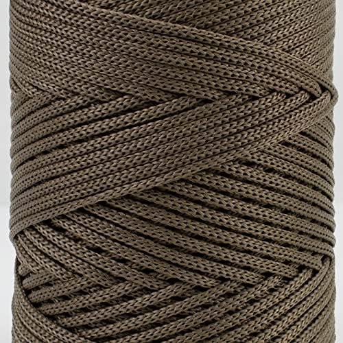 Polyester Macrame Cord 3mm x 185yards, Braided Macrame Cord Polypropylene Silk Cord, Crochet Bag Polyester Yarn for Crocheting, Bag, Wall Hangings, Rug, DIY Crafts (Light Purple)