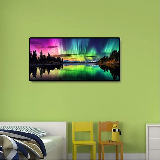 5D Diamond Art Kits for Adults Large Size Diamond Painting Kit 27.6x15.8in | Large Northern Lights Diamond Art Kit for Adult, DIY Full Drill Big Size Aurora Diamond Dots Gem Art Kits for Home Decor Gift