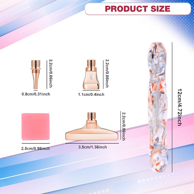 Diamond Painting Pen with Screw Thread Tips,1PCS Diamond Art Pen and 3 PCS Rose Gold Stainless Steel Metal Tips,Diamond Painting Tools for DIY Diamond Art
