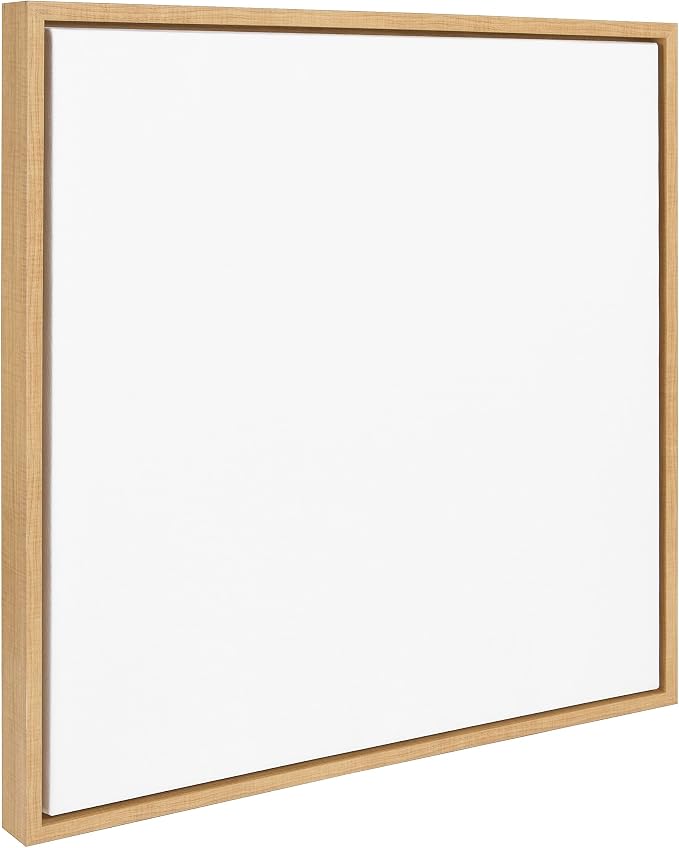 Kate and Laurel Sylvie Blank Framed Wall Art, 22x22 Natural, Paint-Your-Own