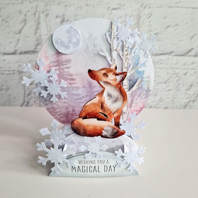 Katy Sue Watercolor Christmas Animals Die-Cut Pop-Up Card Making Kit for Adults. Makes 12 Cards with Festive Animals. Contains 12 Cards, 12 Sheets of Elements, & 12 Envelopes for Card Making Supplies