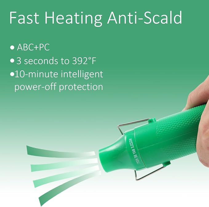 Heat Gun 300w, Handed Hot Air Gun for Crafting and DIY (Green)