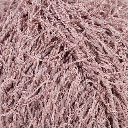 Makromecity Bubble Scrubby Yarn - 100% Premium Polyester Yarn for Crocheting and Knitting - 3.5 Oz (100g), 98 Yds (90m) - Ideal for Dishcloths, Crafting & Bath Washcloths (Dusty Rose, 3 Skeins)