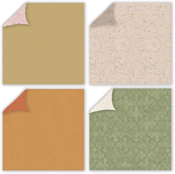 Scrapbook Paper Yellow Brown Patterned Paper Pad 12×12,24 Sheets Double-Sided Bobo Floral Scrapbooking CardStock Papers Pad for Holiday Cardmaking DIY Origami Decorative Craft Papers.
