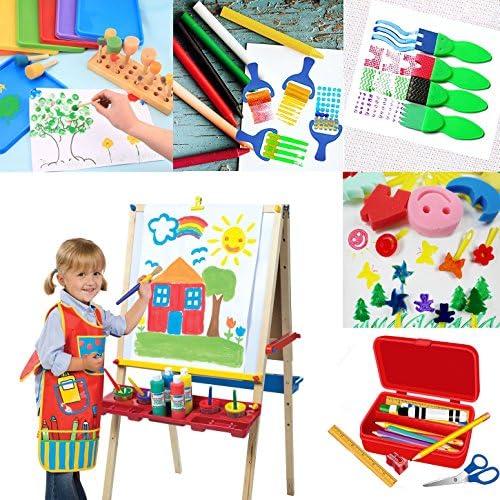 Kids Art & Craft Painting Drawing Tools Mini Flower Sponge Brush Set Fun Kits Early DIY Learning