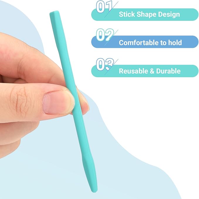 Gartful Colored Silicone Stir Sticks, Epoxy Resin Mixing Sticks Reusable Stirring Rods for Art Supplies, DIY Crafts Resin, Paint Mixing, Craft Supplies, Tumbler Making, Face Mask Spatula,Turquoise