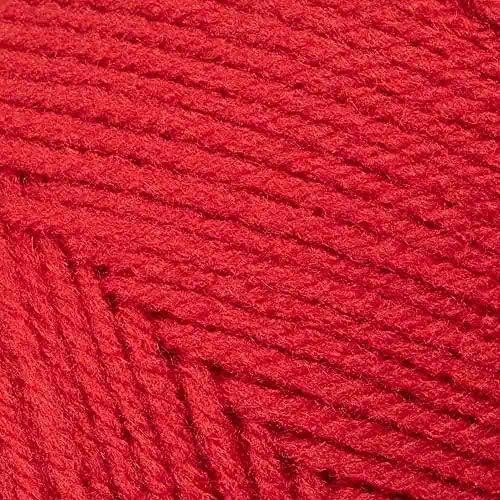 Craft County Size 4 (Medium) 100% Acrylic Fiber Yarn – Variety of Color and Pattern Options – for Crochet, Knitting, and Weaving (Cherry Red)